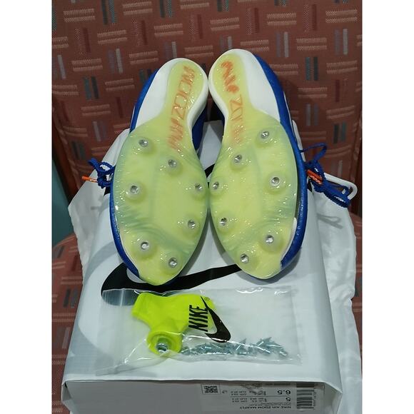 New Men's 5 Wonen's 6.5 Nike Air Zoom Maxfly Spikes Track Shoes Blue DH5359-400 - Picture 5 of 9